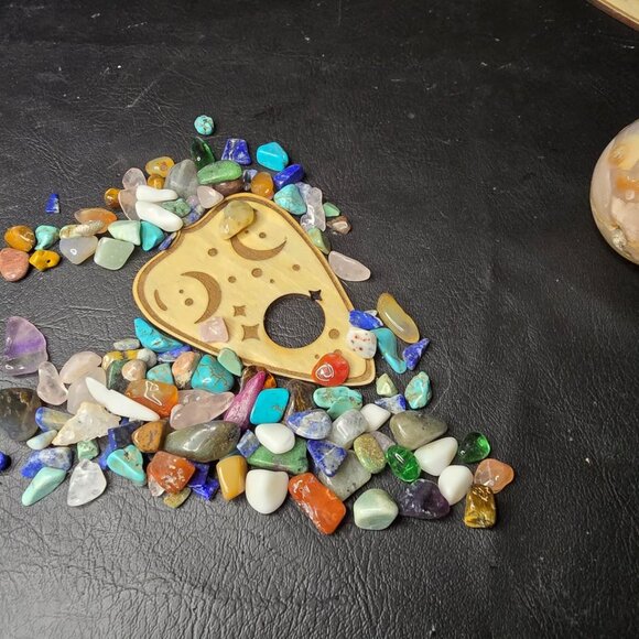 Planchette Crystal Sphere Stand holder wood - Picture 2 of 4